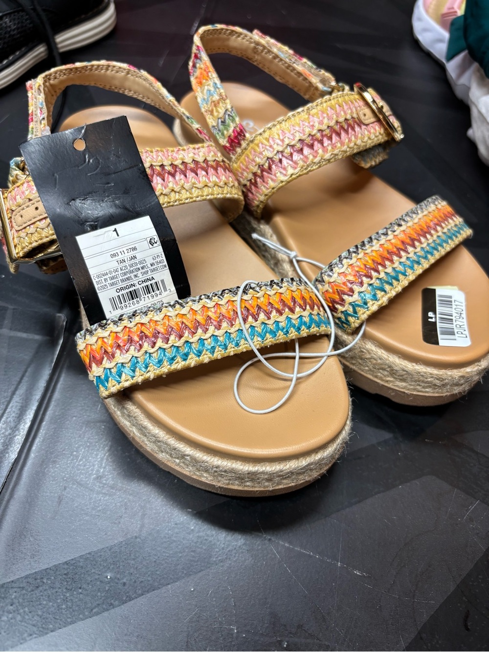 art class Braided Multicolor Platform Sandals with Buckle b142s